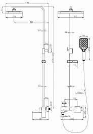 Esbano Система душевая Celine (DS-SG) 107/167/26 брашированное золото – фотография-2